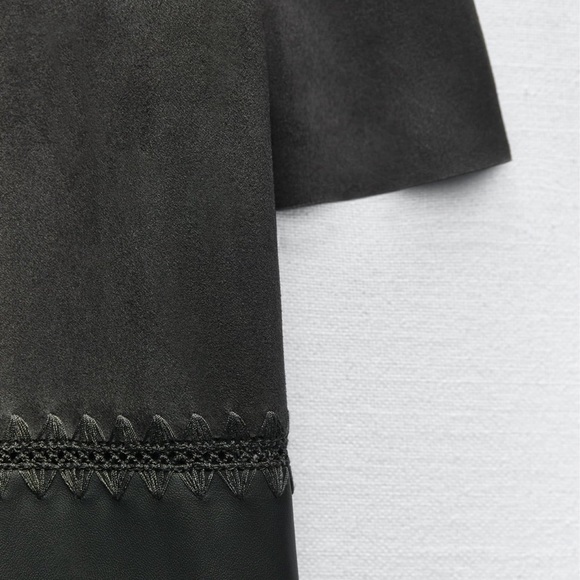 Sold ZARA Faux Suede and Faux Leather Dress - Picture 5 of 6